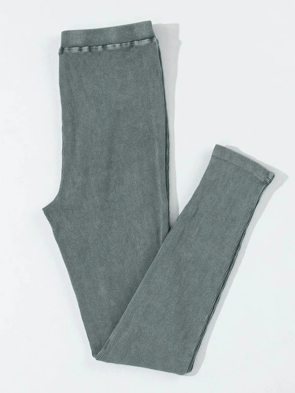 Ribbed Elastic Waist Leggings - Lilixa.store