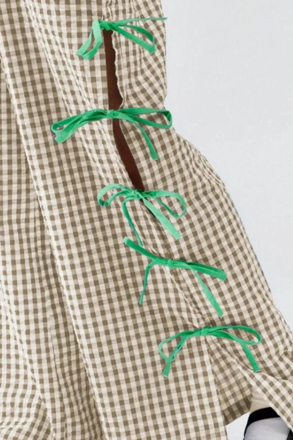 Side Tied Plaid Pants - Lilixa.store
