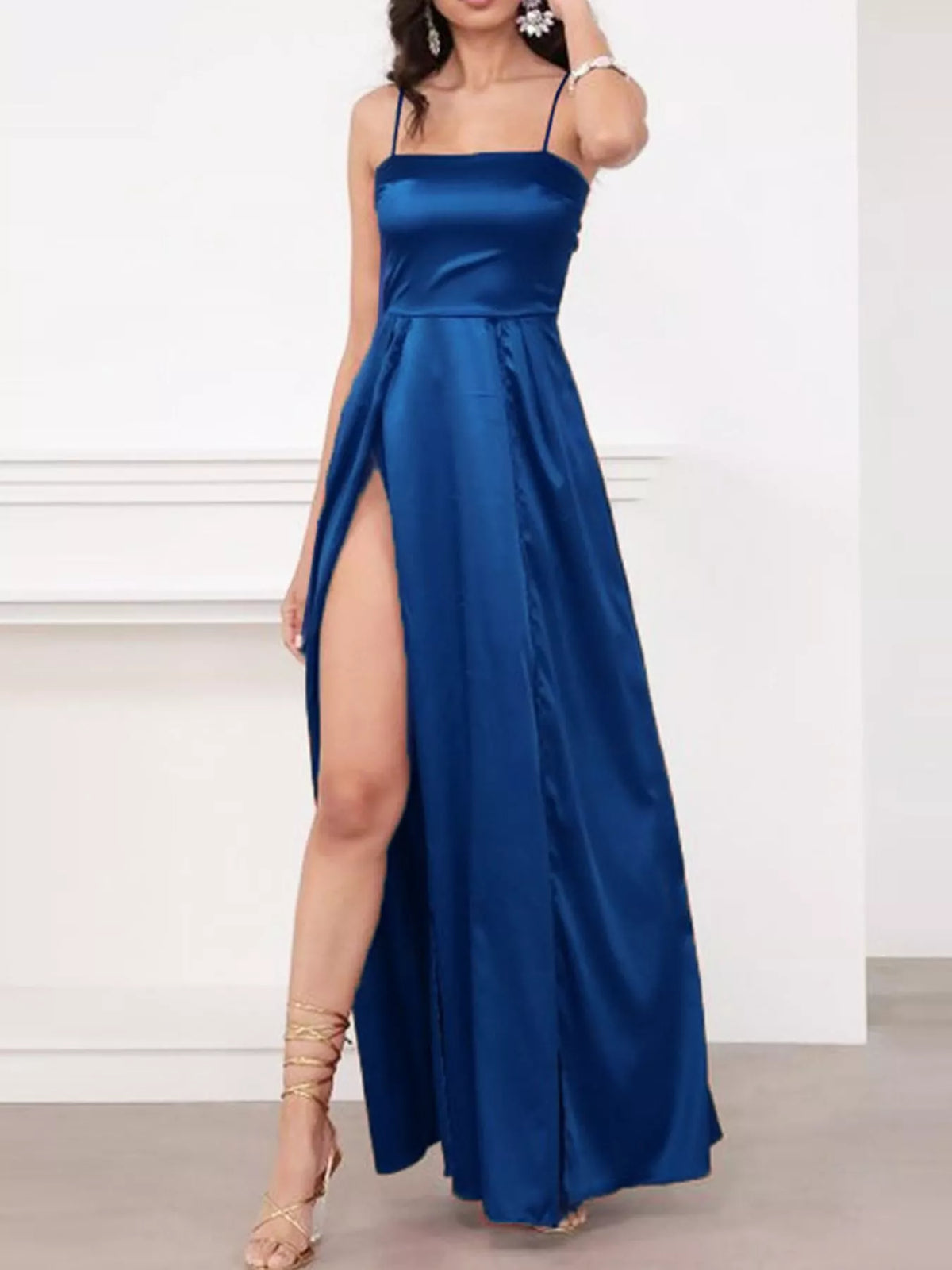 Spaghetti Strap High-Slit Maxi Dress - Lilixa.store