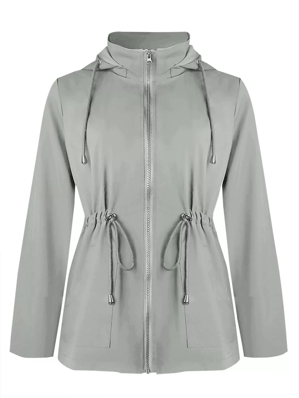 Zip Up Waterproof Hooded Outerwear - Lilixa.store