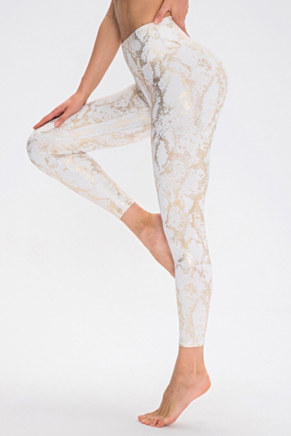 Animal Print Slim Fit Wide Waistband Long Sports Pants - Lilixa.store