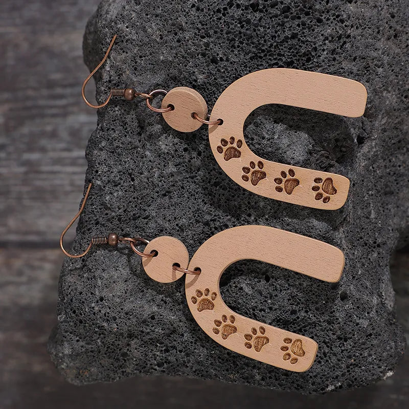 Geometric Shape Wooden Earrings - Lilixa.store