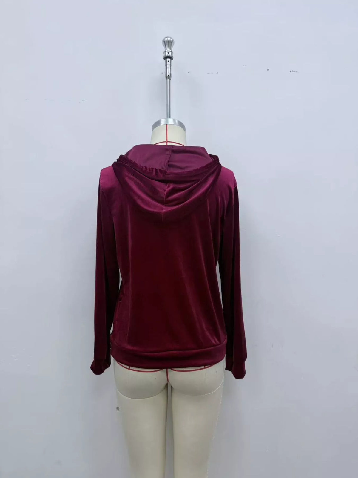 Full Size Velvet Kangaroo Pocket Hoodie Plus Size