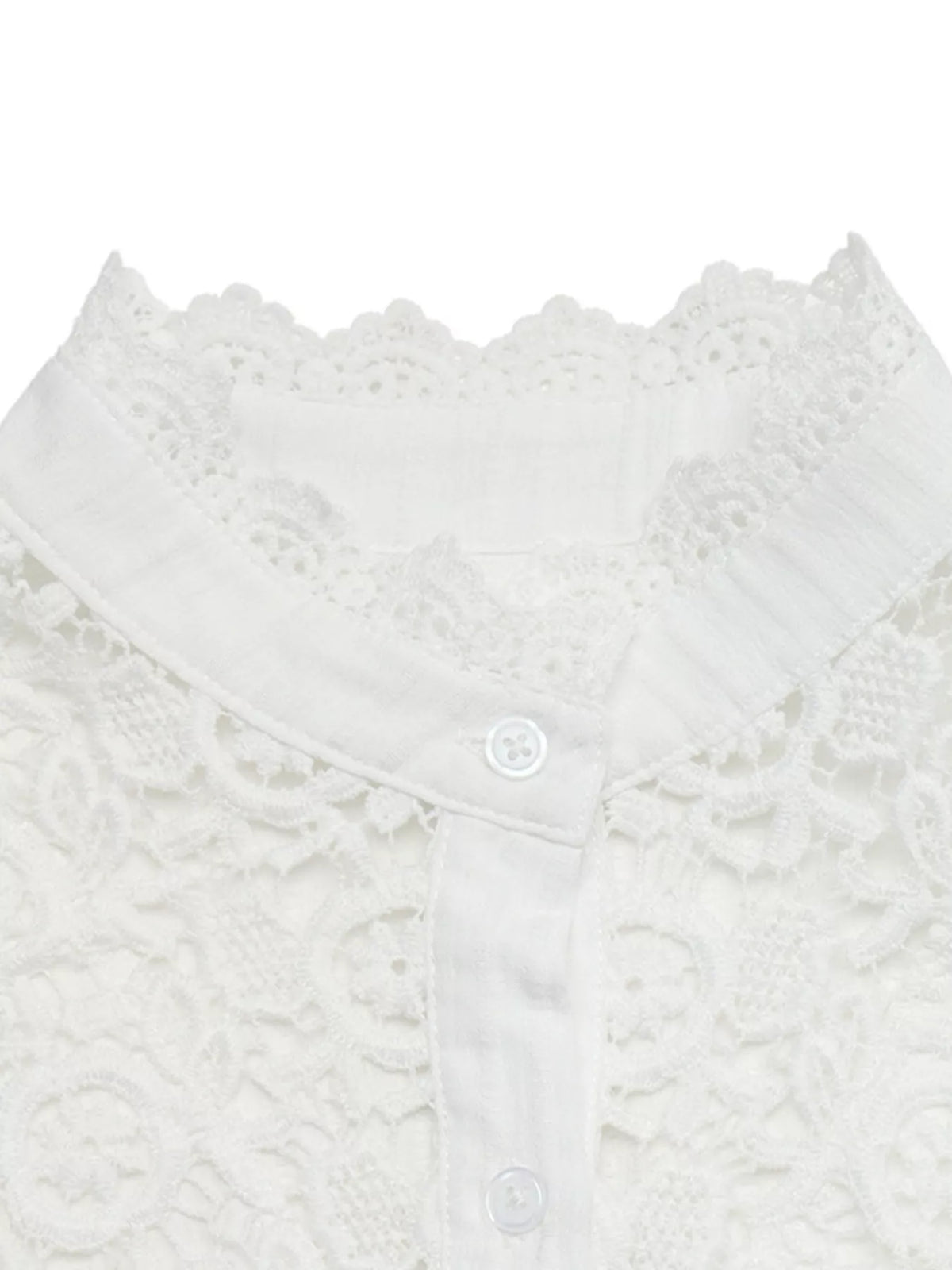 Lace Detail Long Sleeve Shirt - Lilixa.store