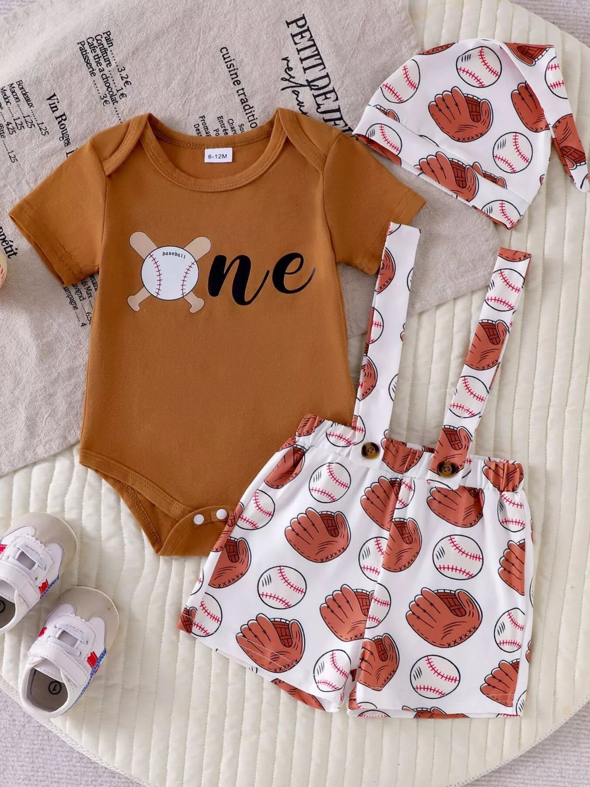 Children's Baseball Themed Bodysuit and Suspender Set - Lilixa.store