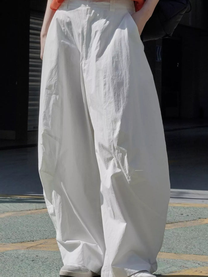 Wide-Leg Casual Pants in White