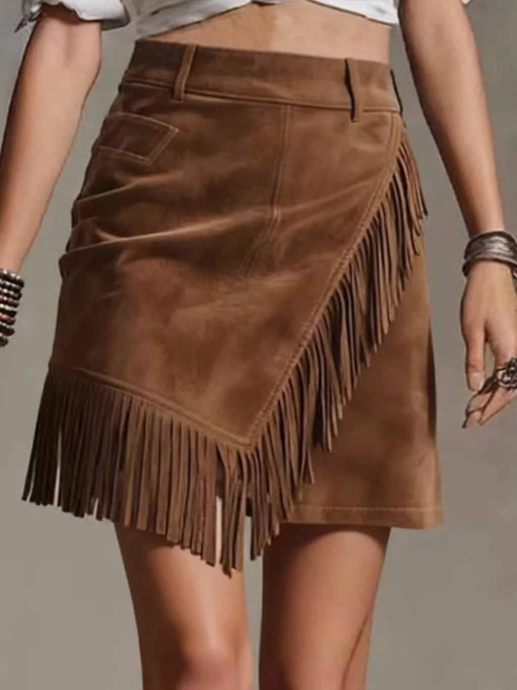 Fringed Wrap Mini Skirt - Lilixa.store