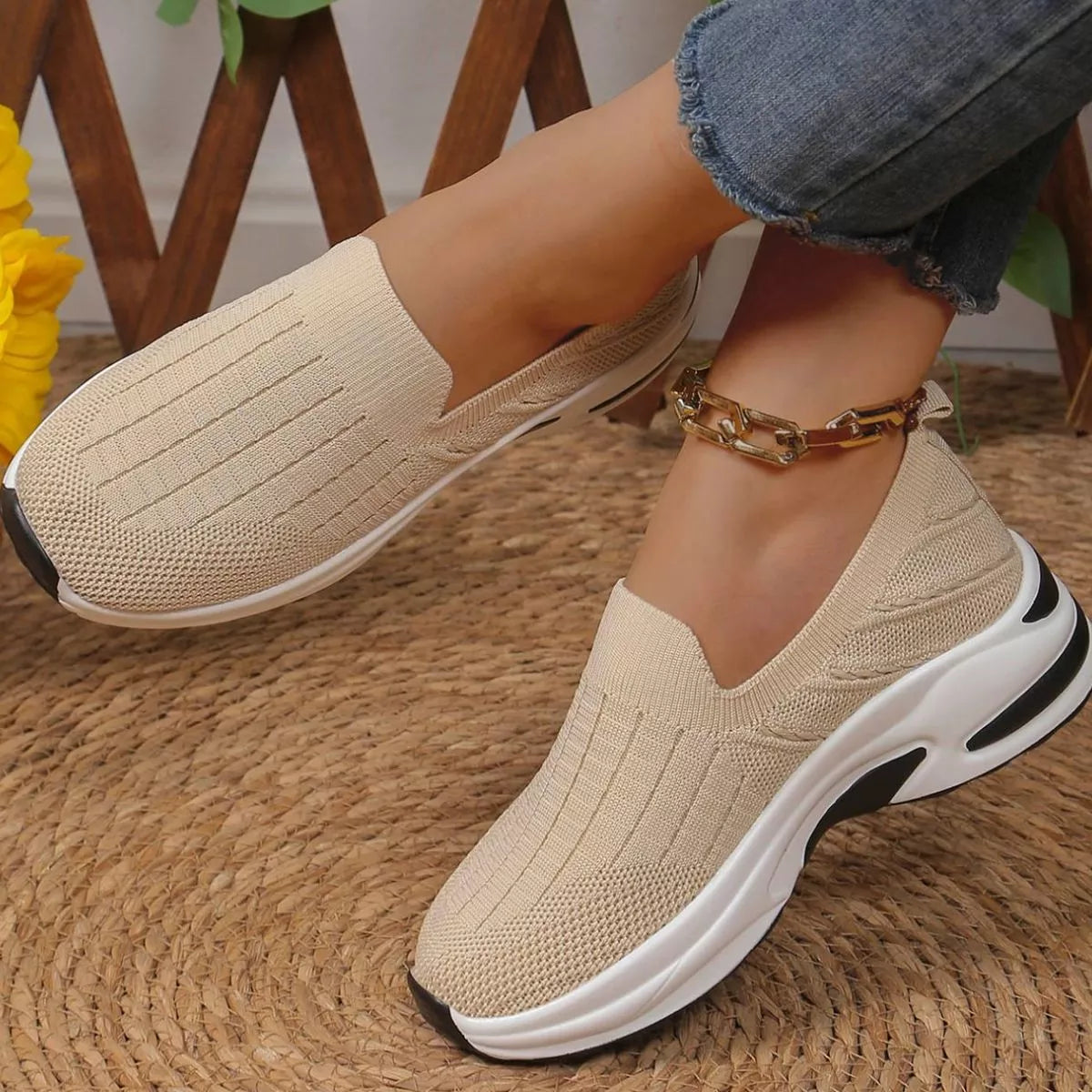 Round Toe Mesh Slip-Ons, view 10