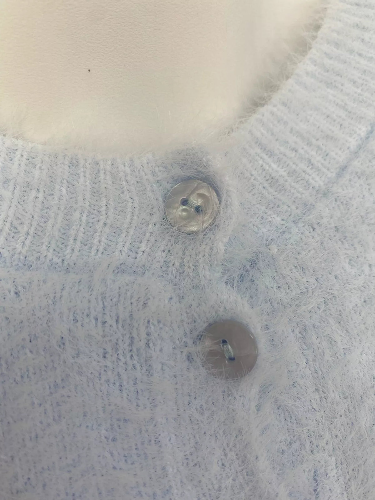 Soft Fuzzy Button-Down Cropped Cardigan, view 15