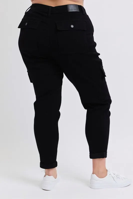 Judy Blue Full Size High Waist Cargo Cuffed Jogger Plus Size - Lilixa.store