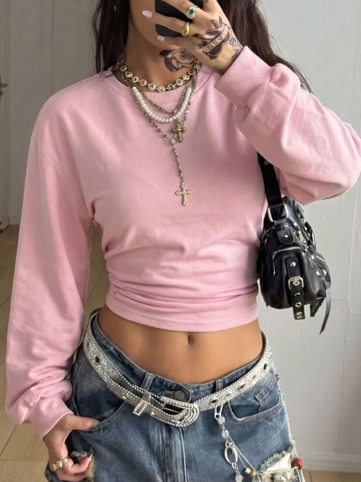 Long Sleeve Cropped T-Shirt