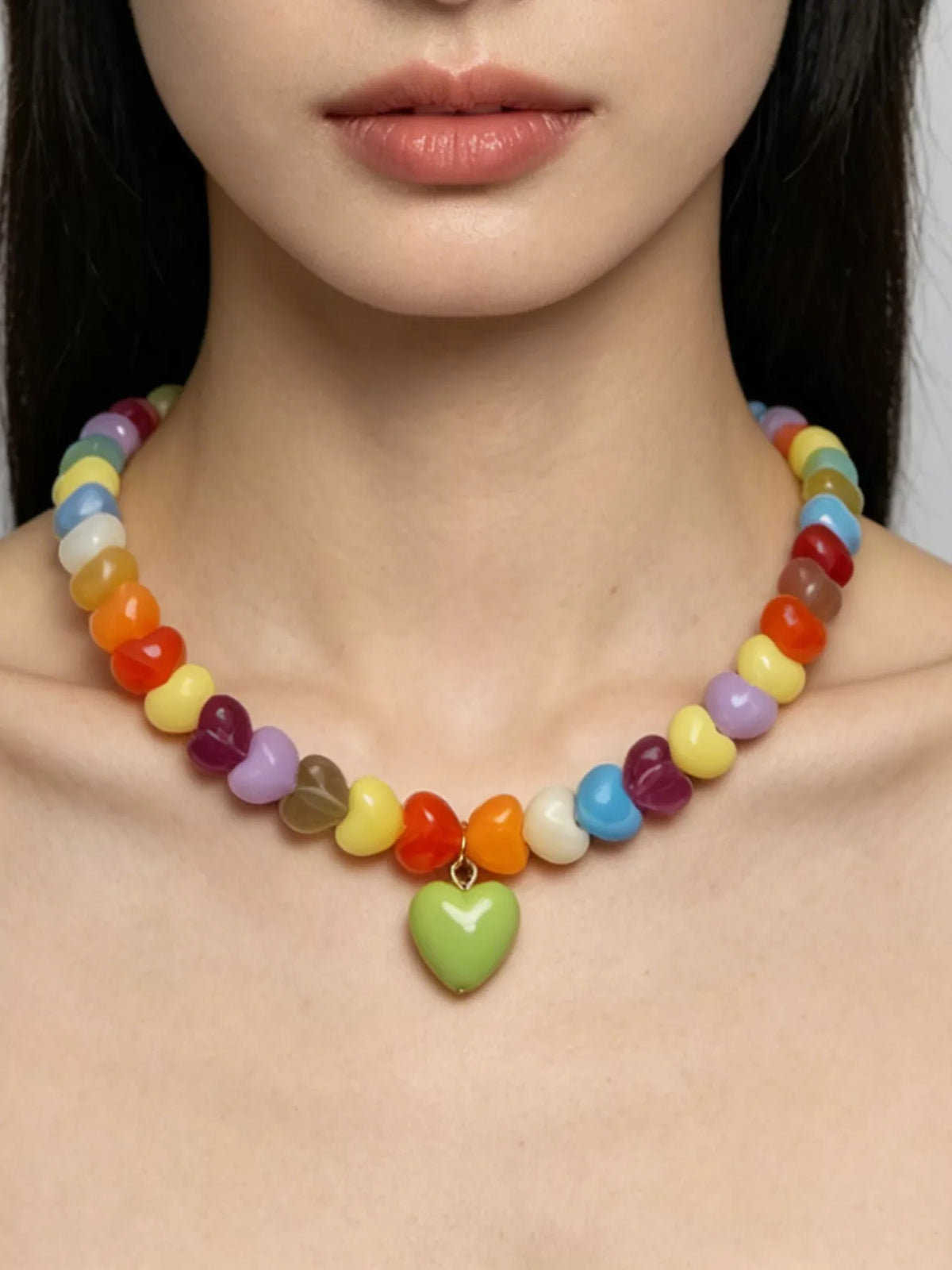 Colorful Heart Bead Necklace - Lilixa.store