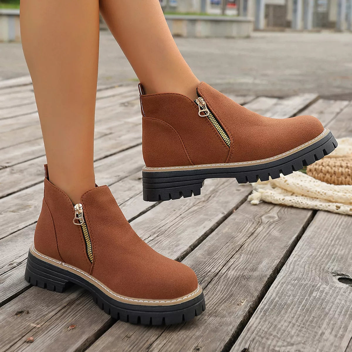 Side Zipper Ankle Boots - Lilixa.store