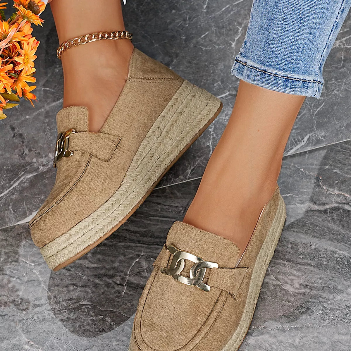 Round Toe Platform Slip-Ons, view 2
