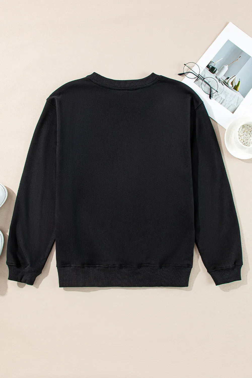 Graphic Round Neck Long Sleeve Sweatshirt - Lilixa.store
