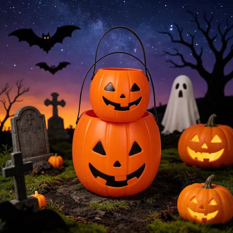 Halloween Decorative Pumpkin Bucket with Handle Set - Lilixa.store