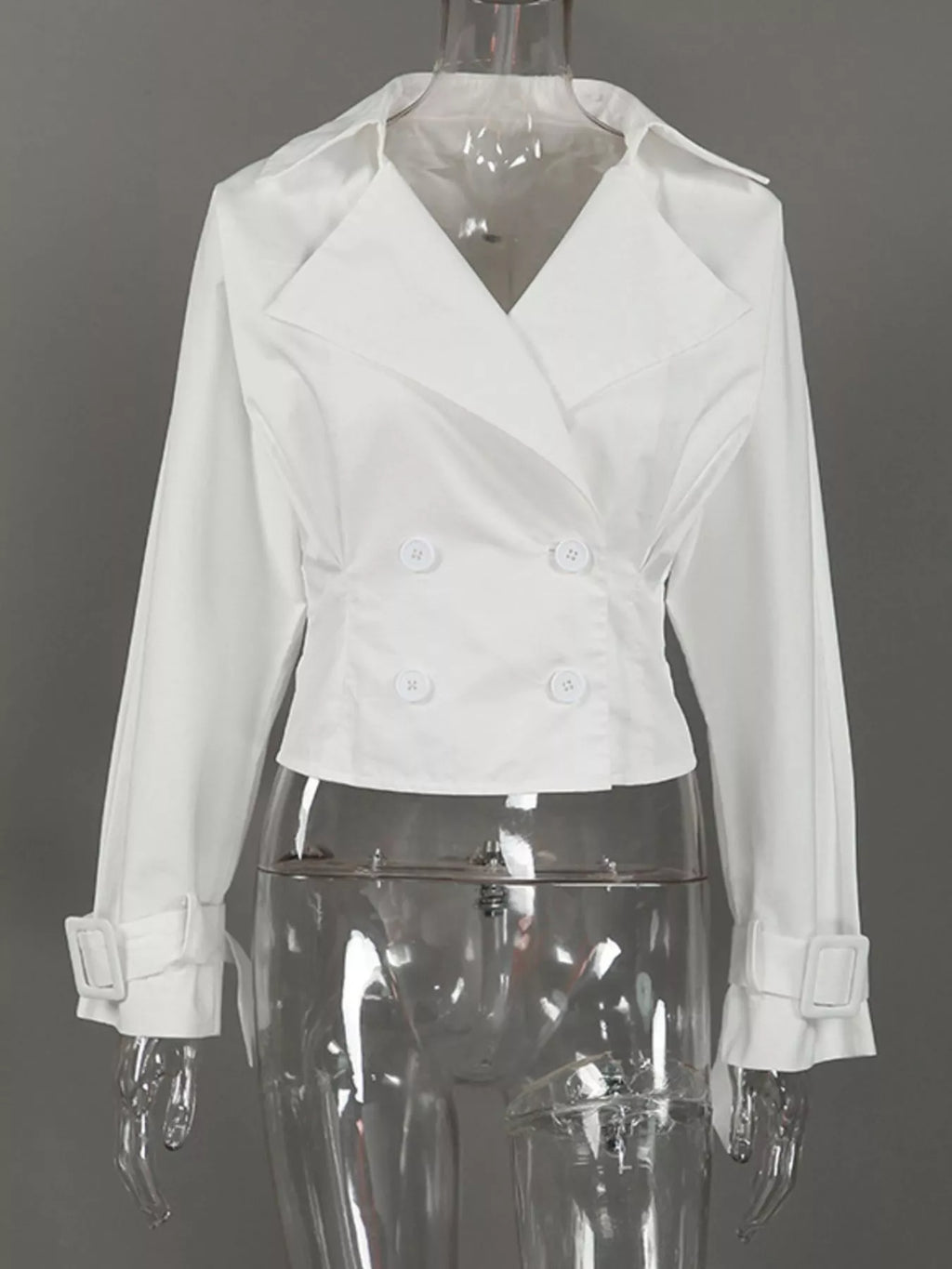 Cropped Double-Breasted Blazer - Lilixa.store