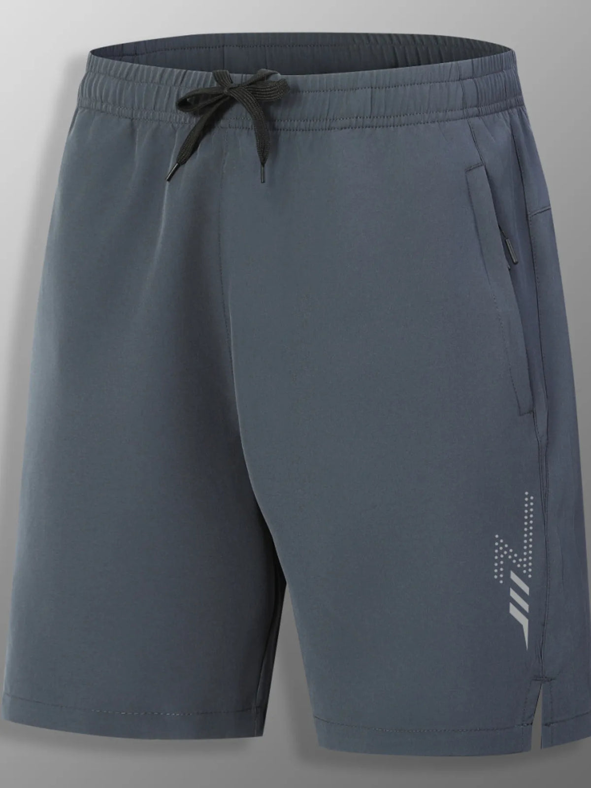 Men's Full Size Quick-Dry Drawstring Shorts Plus Size in Grey