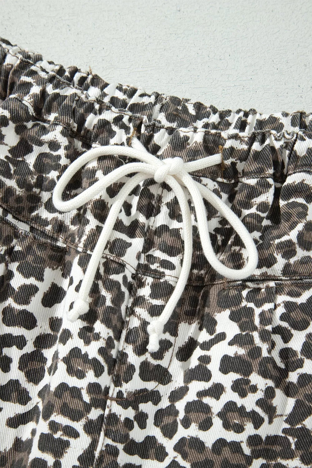 Leopard Patchwork Elastic Waist Jeans - Lilixa.store