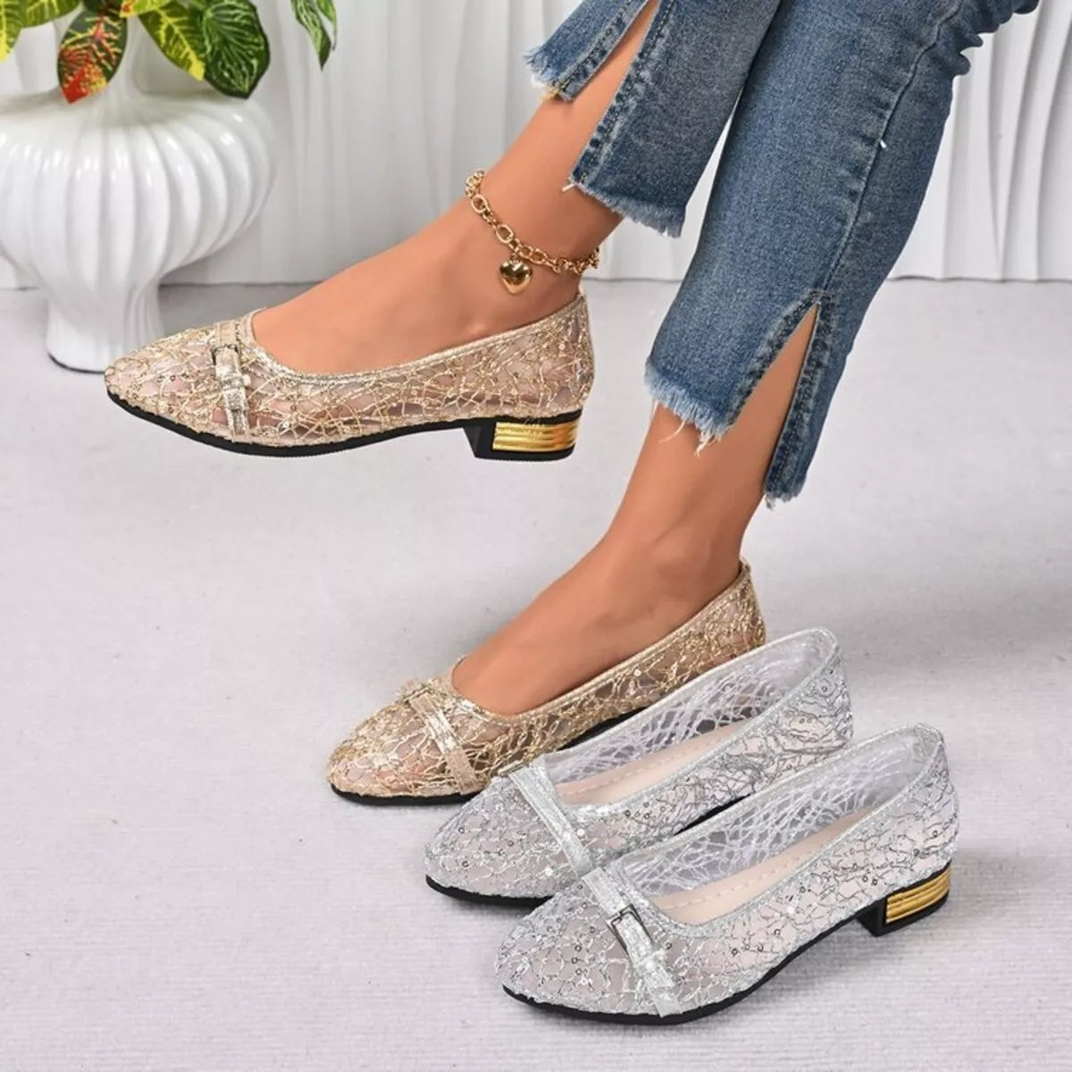 Point Toe Block Heels Loafers - Lilixa.store