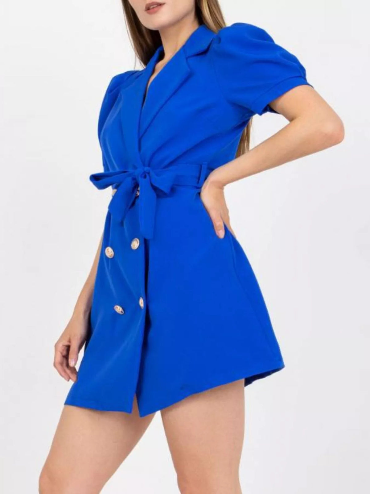 Blazer Style Tie Waist Mini Dress, view 4