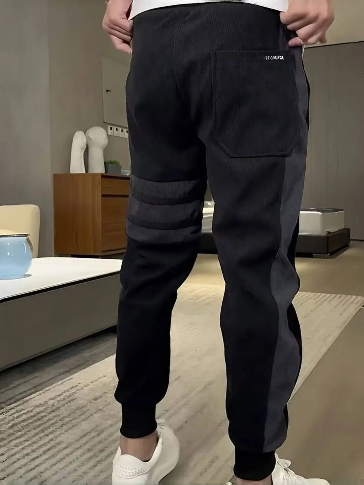 Men's Plus Size Drawstring Slim-Fit Joggers, view 2