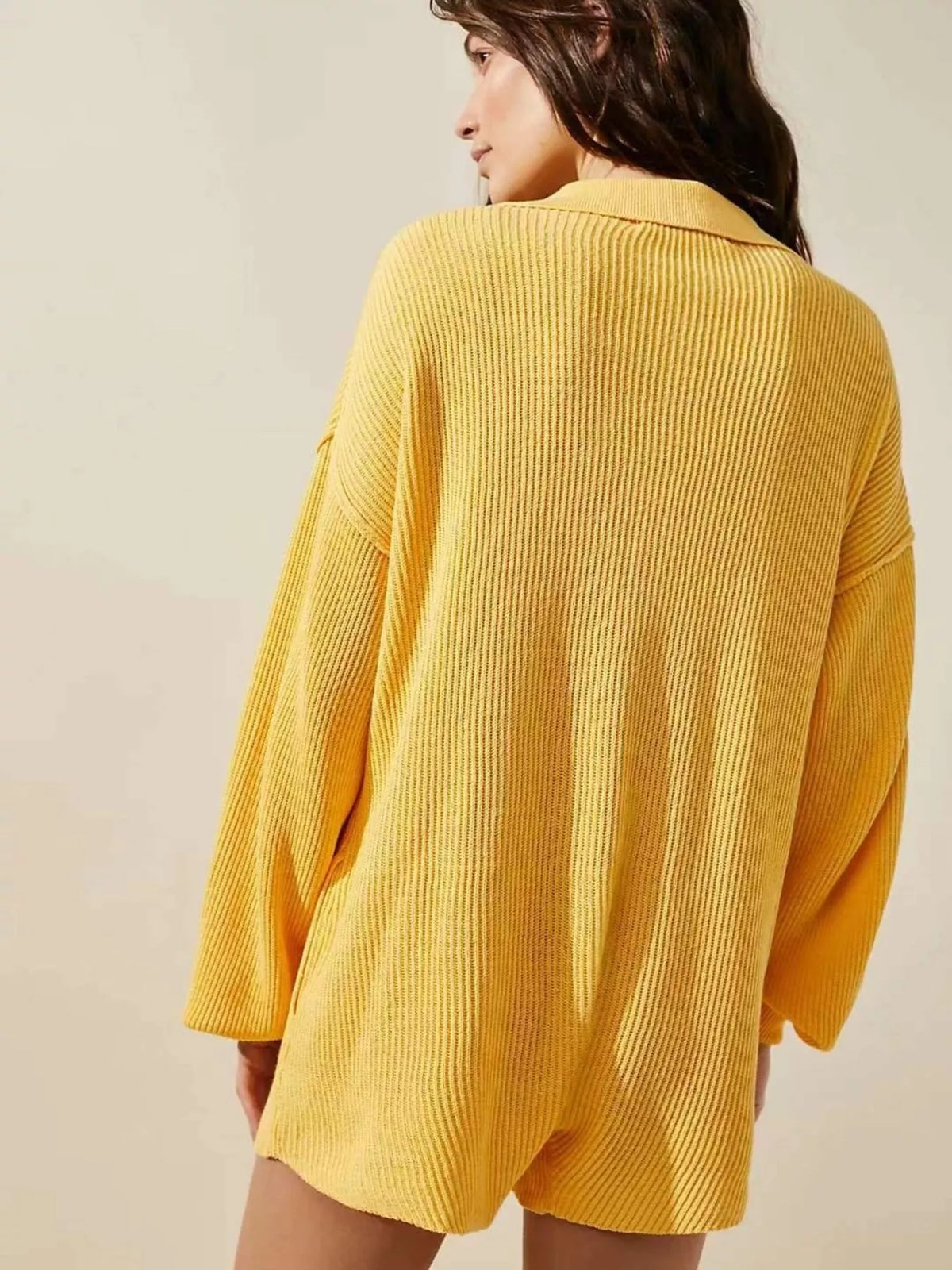 Ribbed Knit Long Sleeve Romper - Lilixa.store