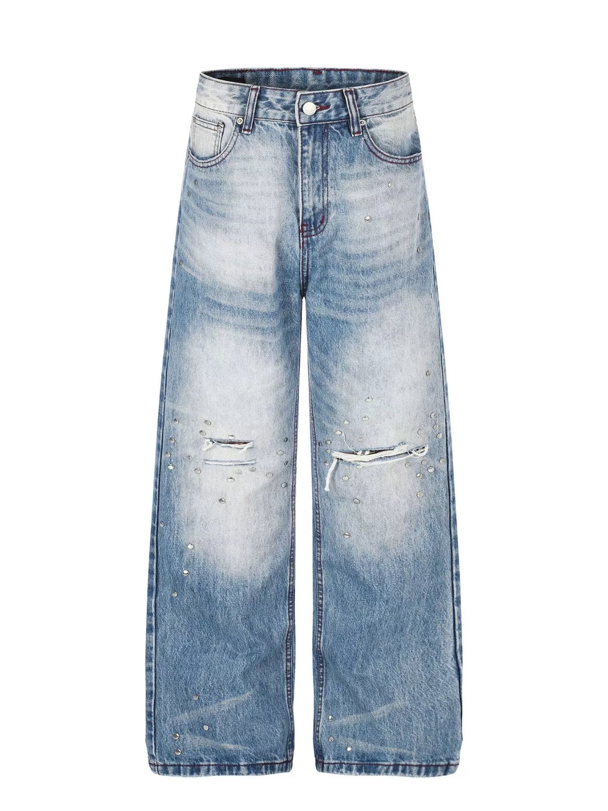 Men's Distressed Wide-Leg Jeans - Lilixa.store
