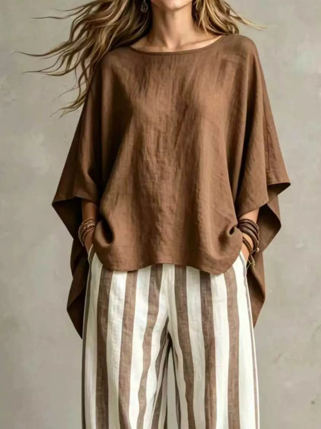 Full Size Solid Color Top and Pants Set Plus Size - Lilixa.store