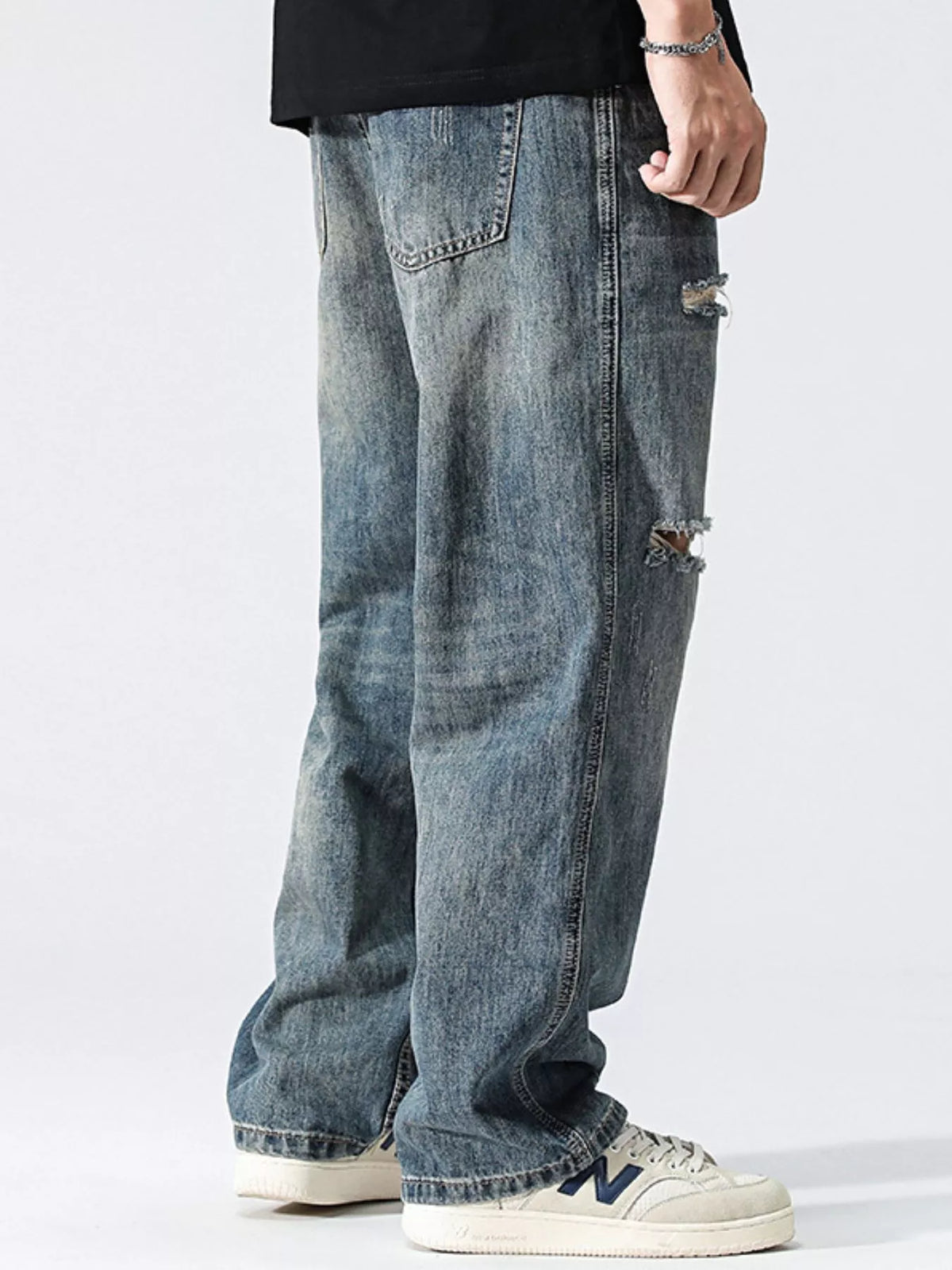 Men's Distressed Loose Fit Jeans - Lilixa.store