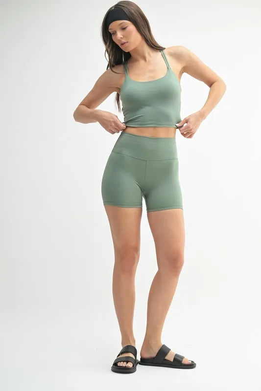 MONO B Venice Cloud Light Crisscross Sports Bra - Lilixa.store
