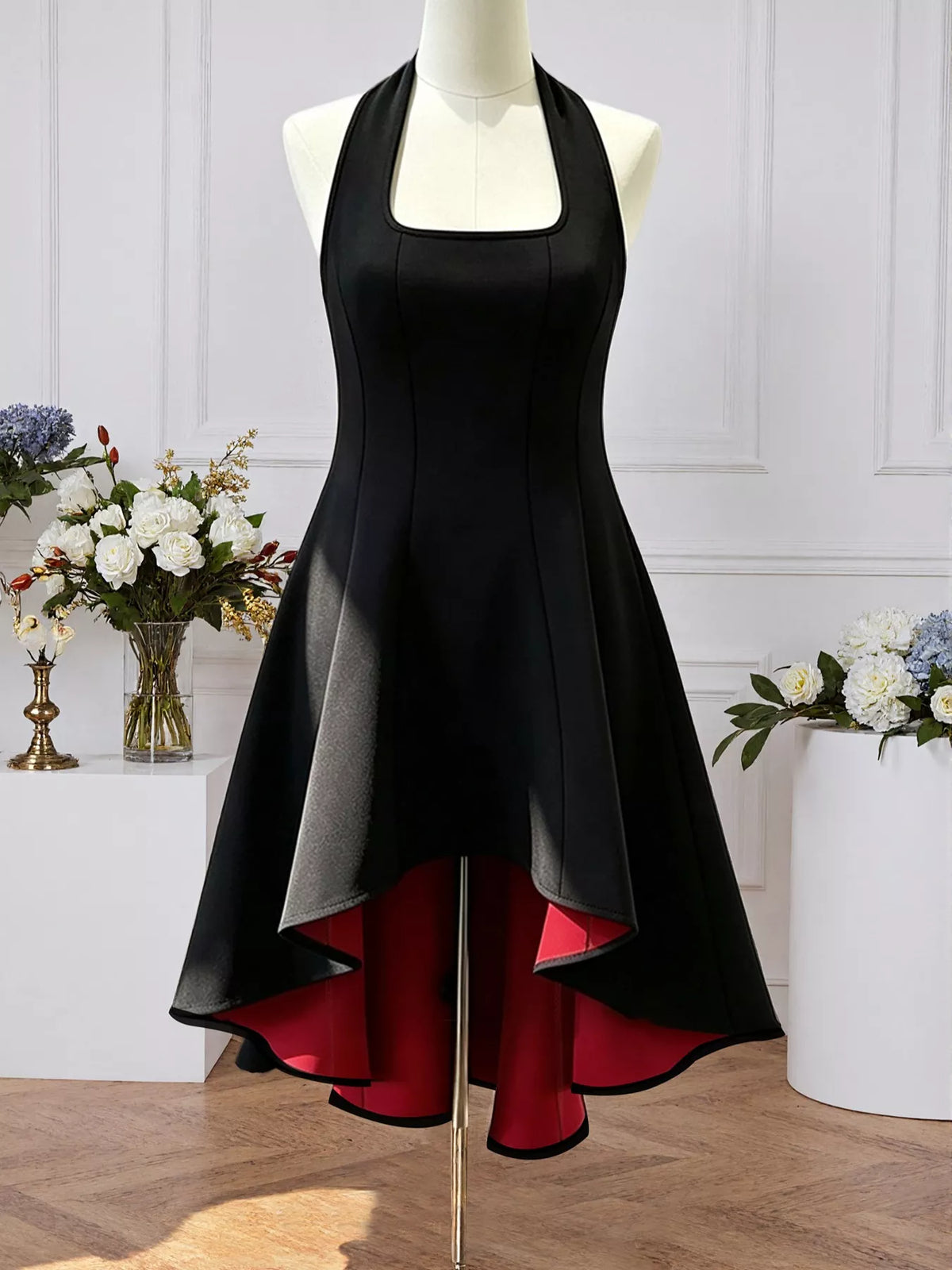 High-Low Halter Neck Dress - Lilixa.store