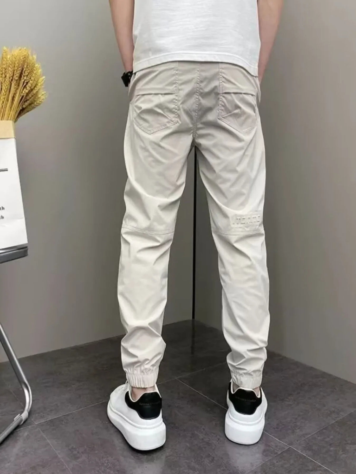 Men's Plus Size Casual Drawstring Ankle-Cuffed Pants, view 3
