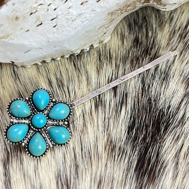Turquoise Alloy Hairpin - Lilixa.store