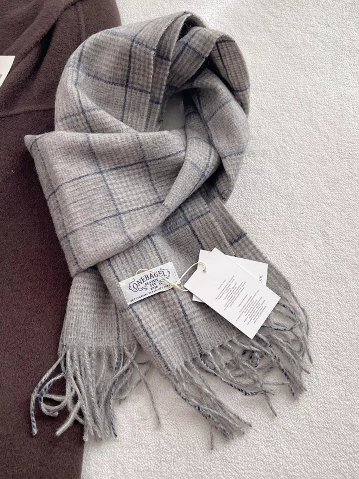 100% Wool Plaid Fringe Scarf - Lilixa.store