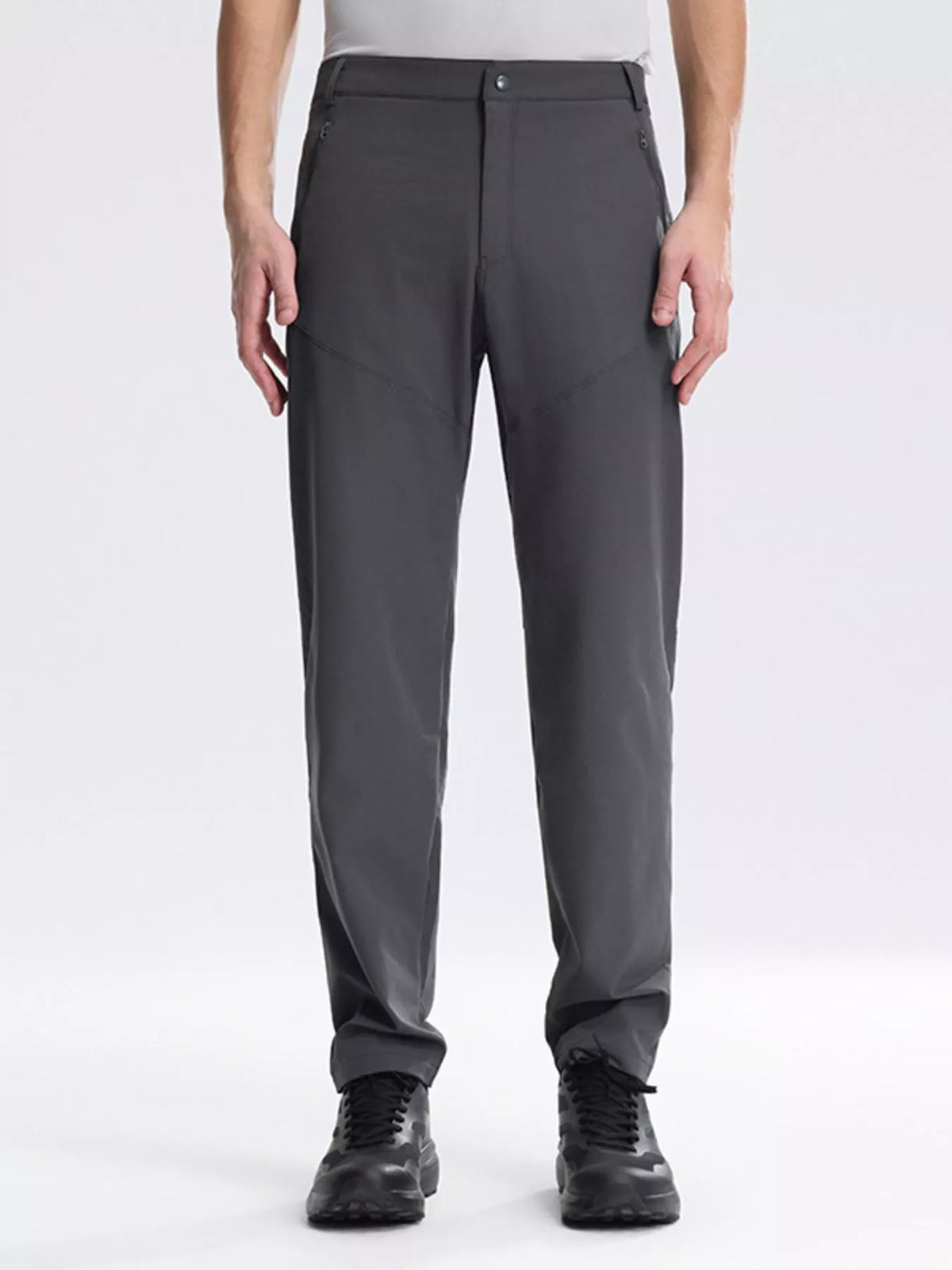 Men's Plus Size Casual Slim Fit Pants in Dark Gray