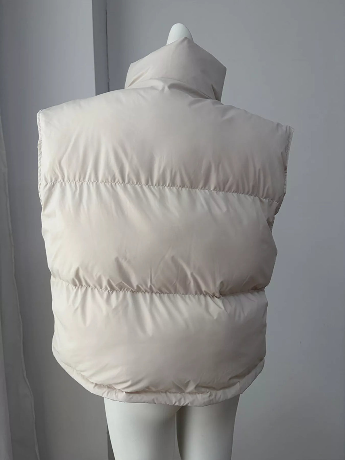 Snap-Button Placket Quilted Puffer Vest Coat, view 6