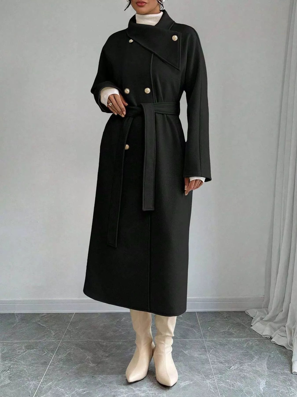 Double-Breasted Longline Coat