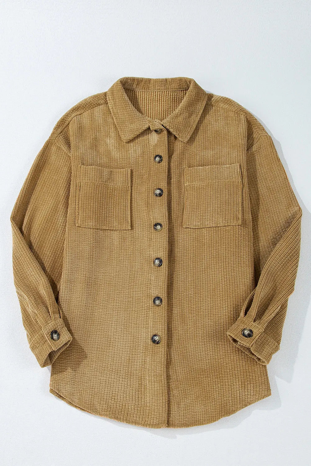Button Up Long Sleeve Jacket in Camel, view 4