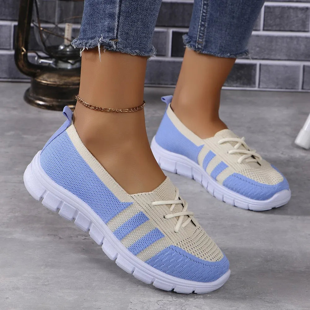 Mesh Contrast Flat Slip-Ons, view 6