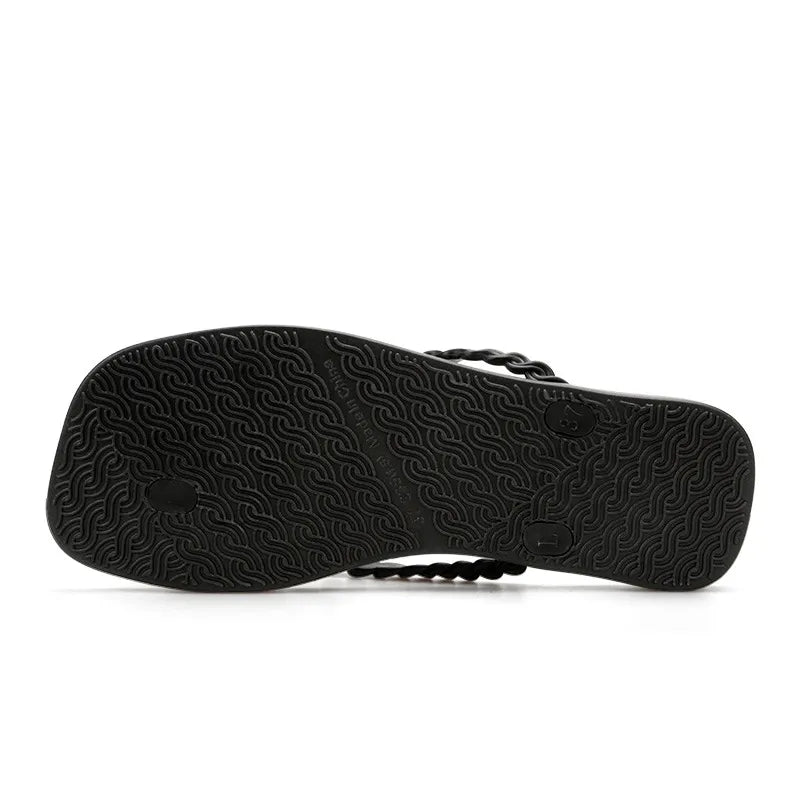 Braided Strap Beach Toe Post Slippers - Lilixa.store