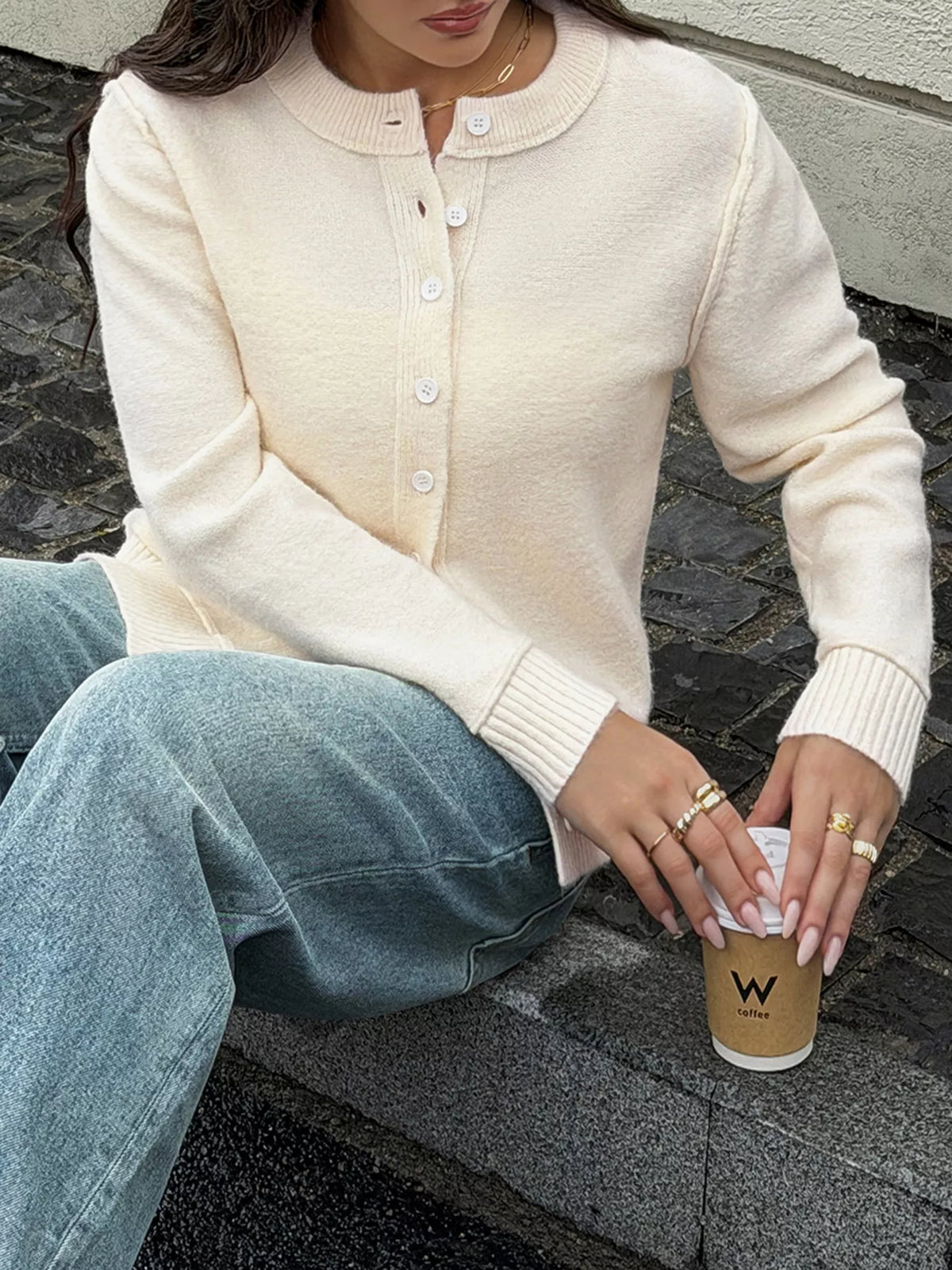 Button-Down Knit Cardigan - Lilixa.store