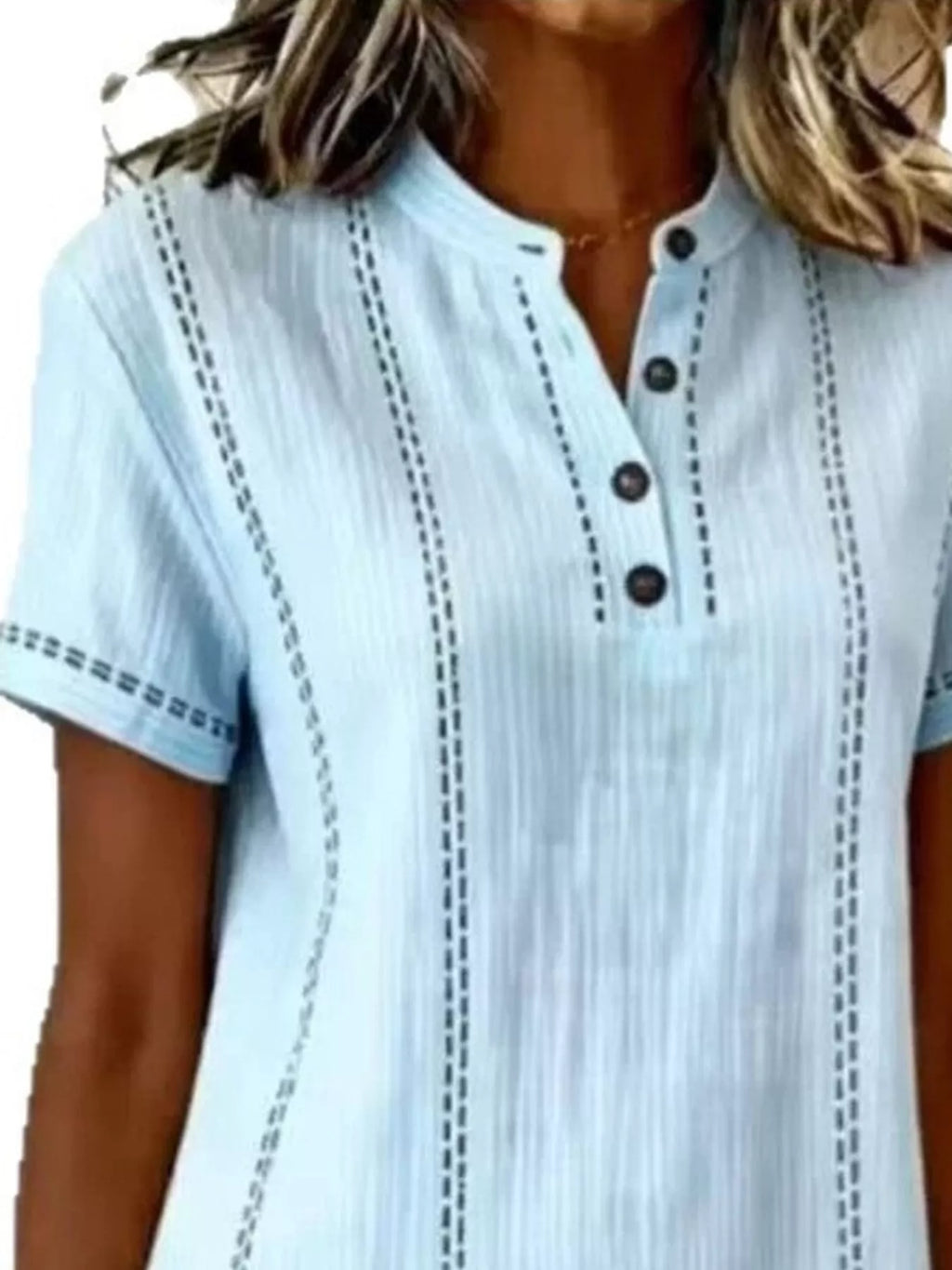 Full Size Button Detail Short Sleeve Shift Dress Plus Size - Lilixa.store