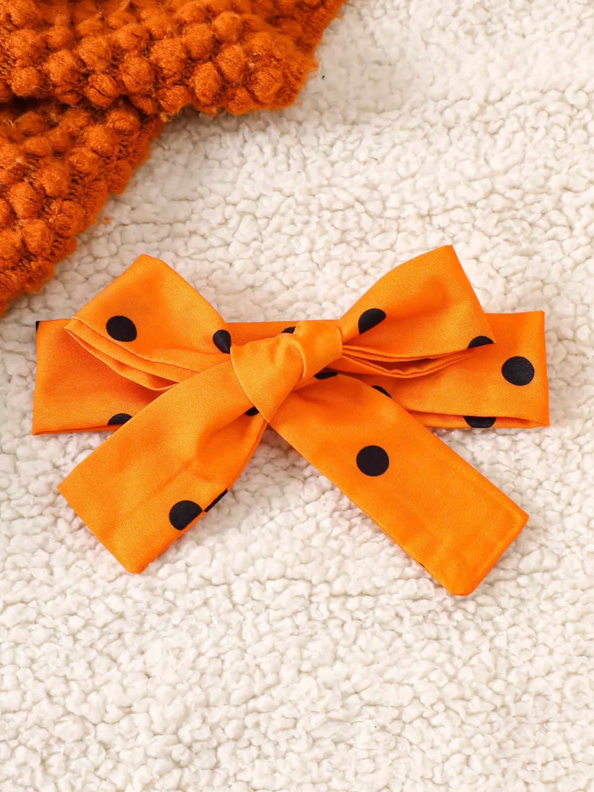 Children's Halloween Pumpkin Polka Dot Bodysuit and Headband Set - Lilixa.store