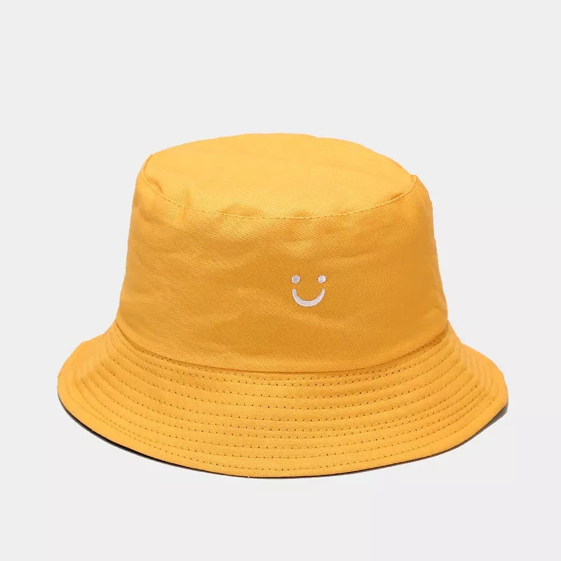 Embroidered Smiley Face Bucket Hat - Lilixa.store
