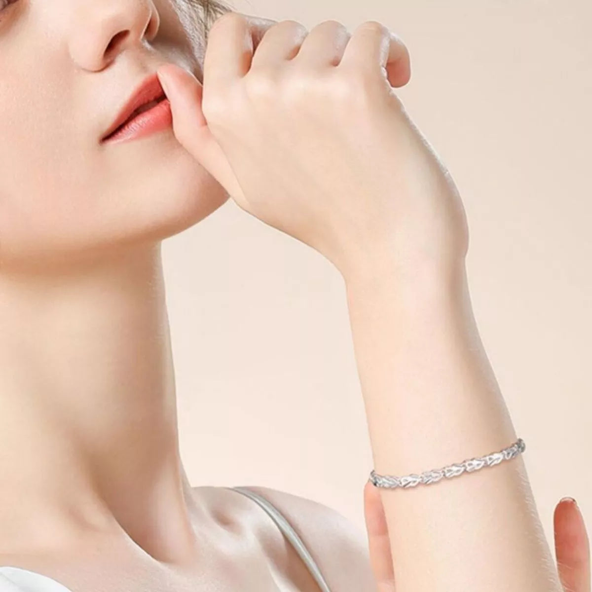 925 Sterling Silver Heart Link Bracelet - Lilixa.store