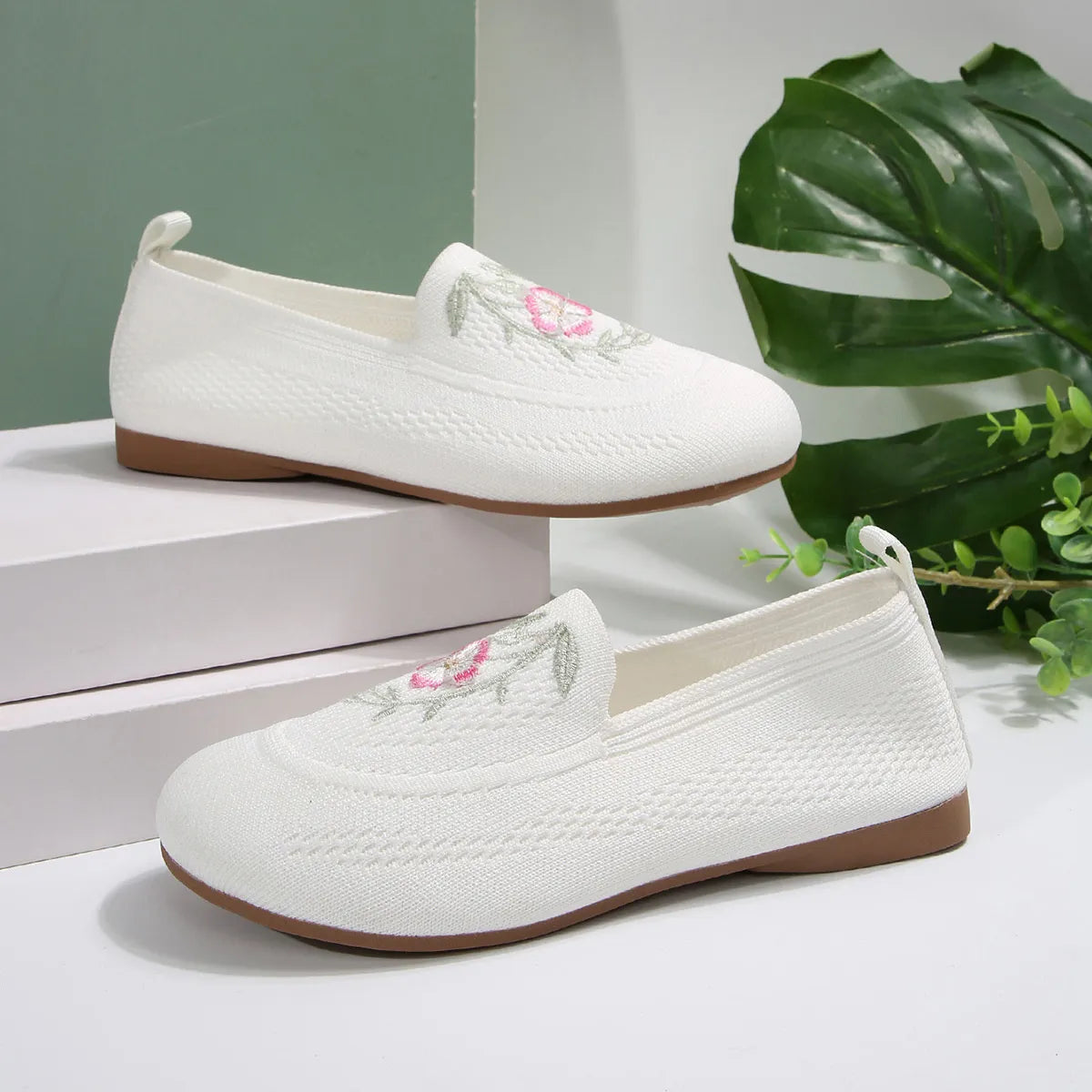 Embroidered Mesh Slip-Ons, view 11