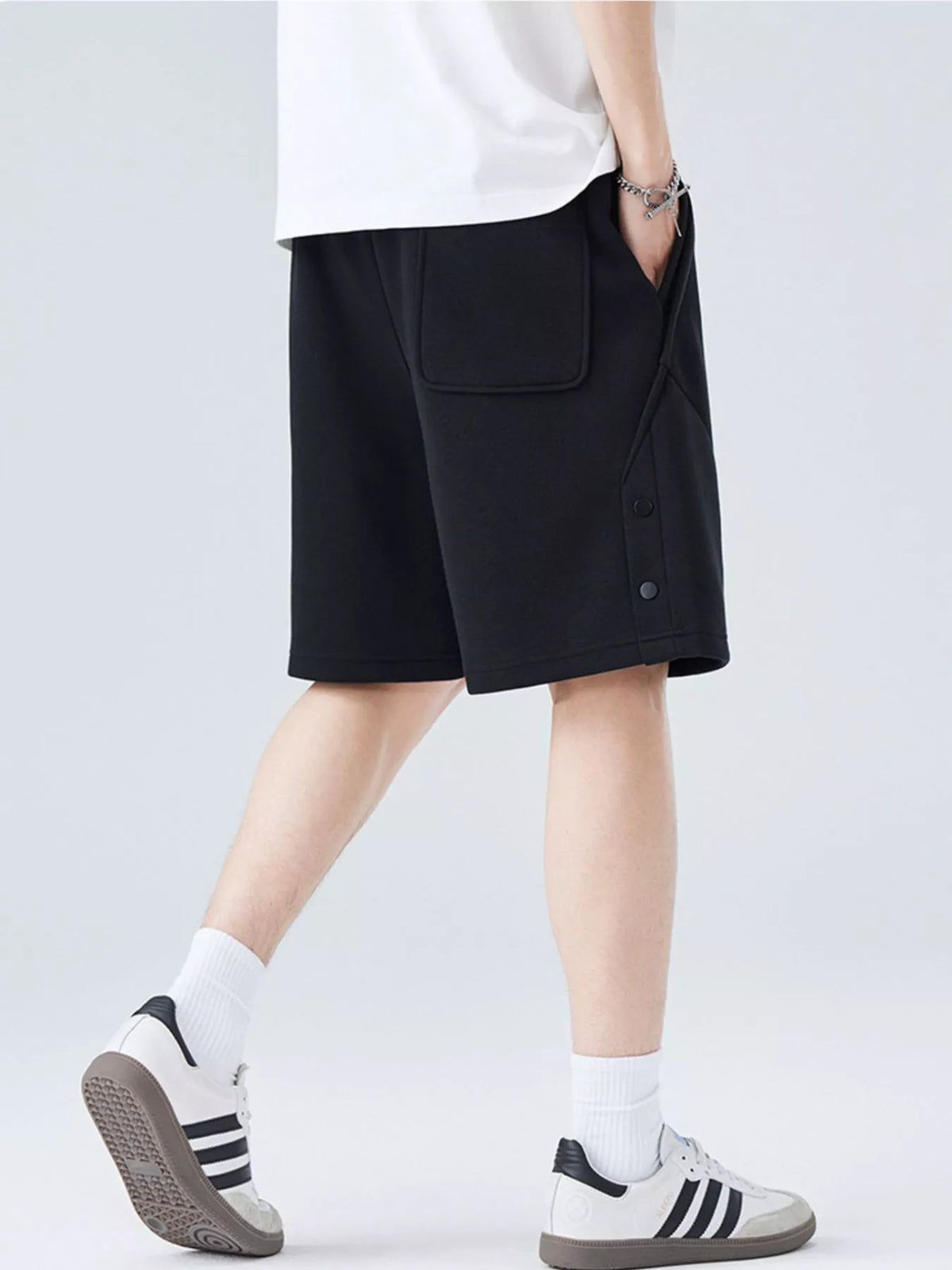 Men's Plus Size Drawstring Casual Shorts, view 3