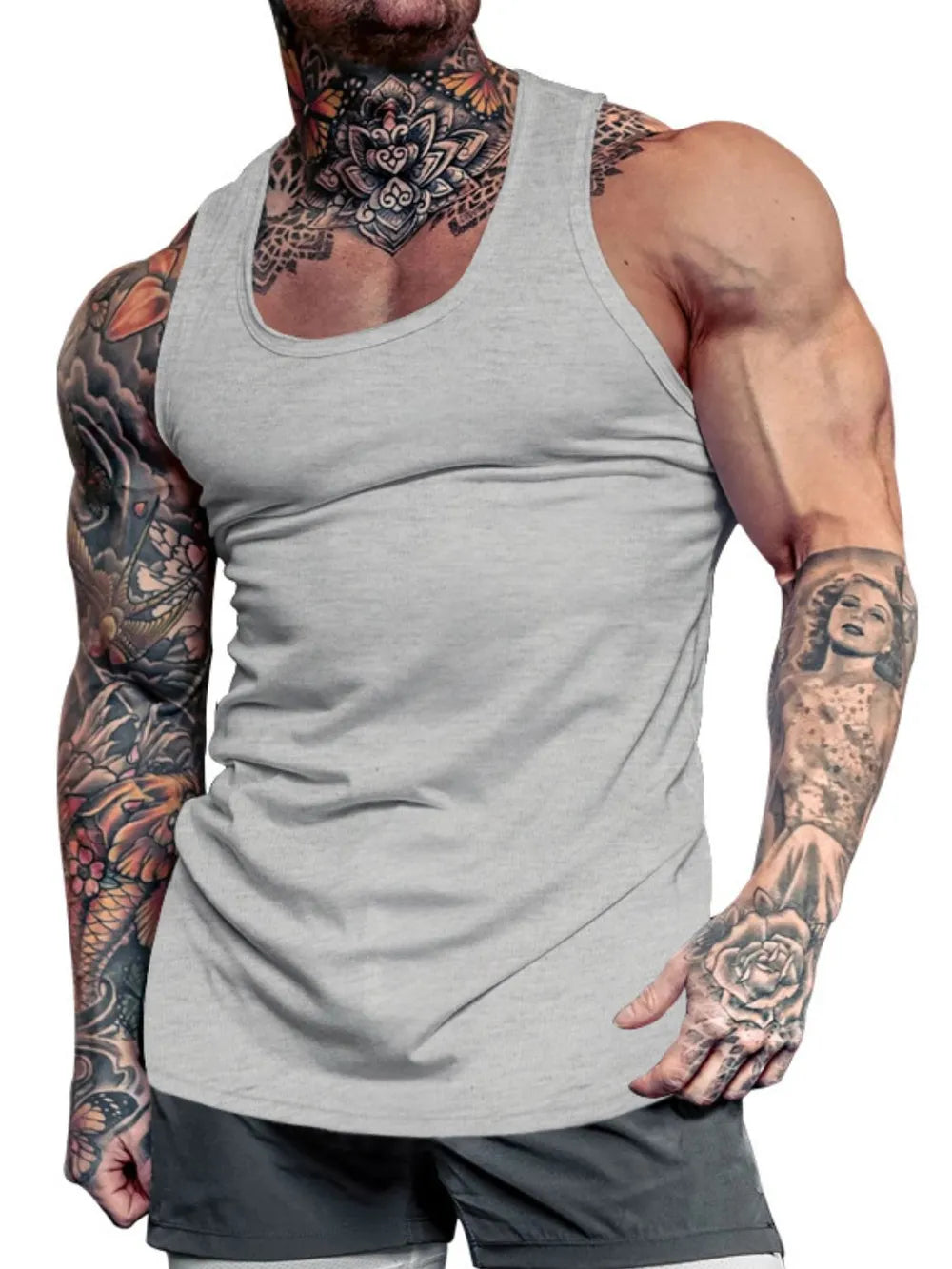 Men's Plus Size Round Neck Tank - Lilixa.store