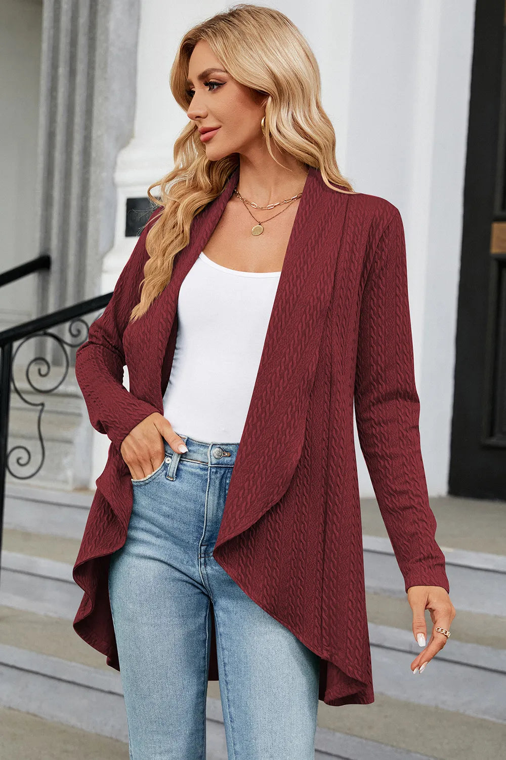 Open Front Long Sleeve Cardigan, view 10
